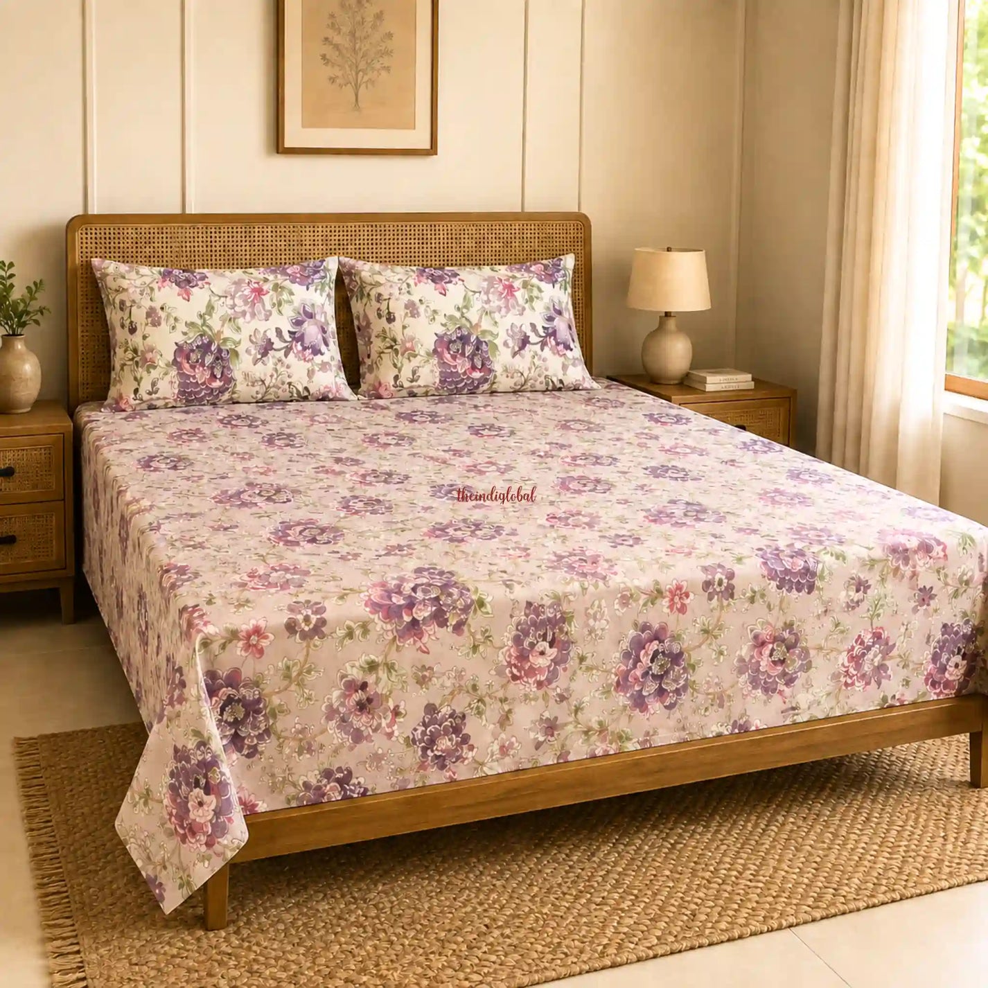 Purple_Hand_Block_Print_Cotton_Bedsheet_with_Two_Pillow_Covers_4