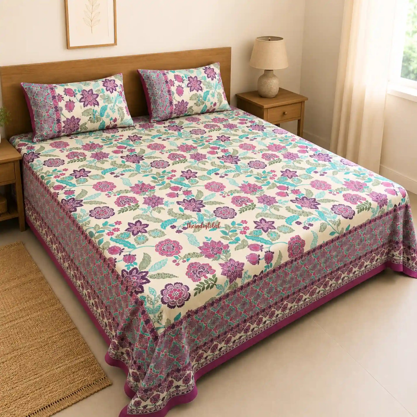 Purple_Hand_Block_Print_Cotton_Bedsheet_with_Two_Pillow_Covers1