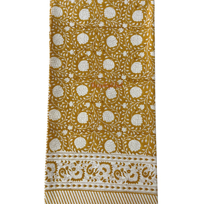 Ramya Hand Block Soft Cotton Bedsheet with 2 Pillow Covers Brown