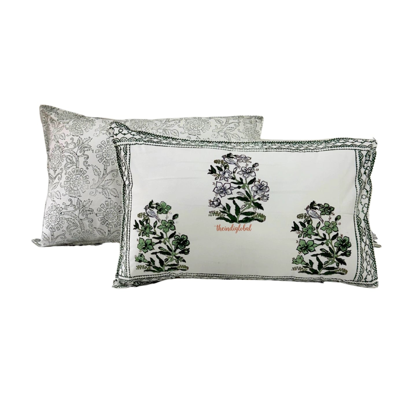 Ramya Hand Block Soft Cotton Bedsheet with 2 Pillow Covers 108*108 inches Vega
