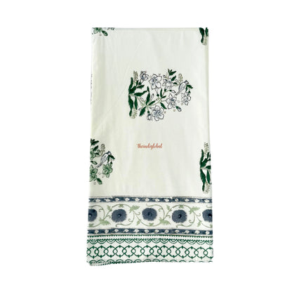 Ramya Hand Block Soft Cotton Bedsheet with 2 Pillow Covers 108*108 inches Vega