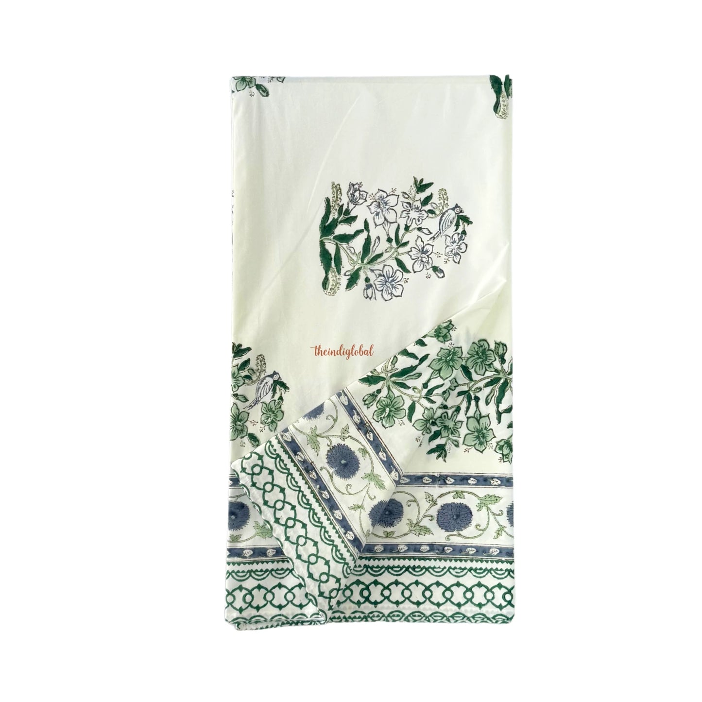 Ramya Hand Block Soft Cotton Bedsheet with 2 Pillow Covers 108*108 inches Vega