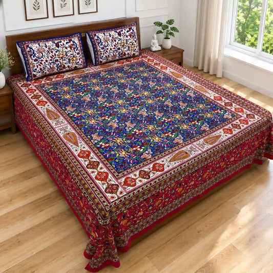 Red_Blue_Hand_Block_Print_Cotton_Bedsheet_with_Two_Pillow_Covers1