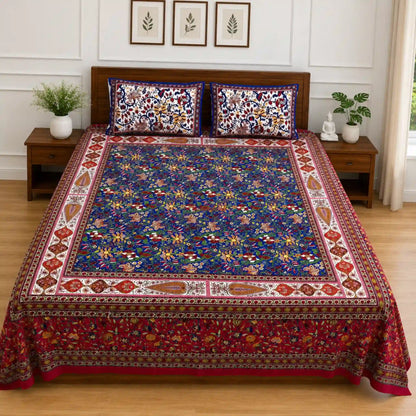 Red_Blue_Hand_Block_Print_Cotton_Bedsheet_with_Two_Pillow_Covers2