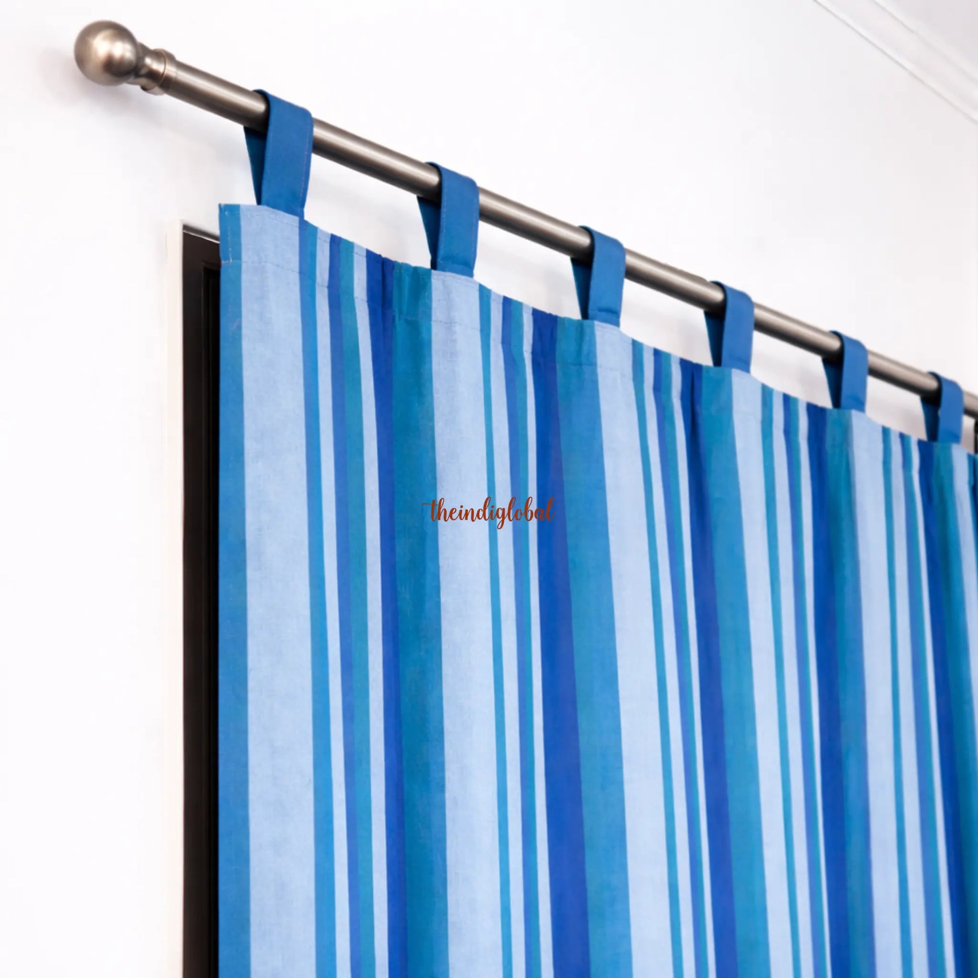 Sky Blue Handloom Cotton Curtains 31