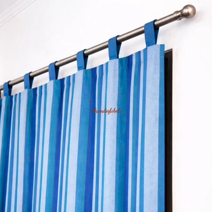 Sky Blue Handloom Cotton Curtains 3
