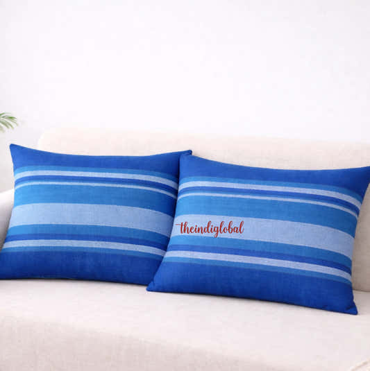 Sky Blue Handloom Cotton Pillow Covers