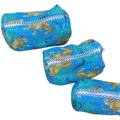 Multi-Purpose Travel Pouch Sky Blue Brown