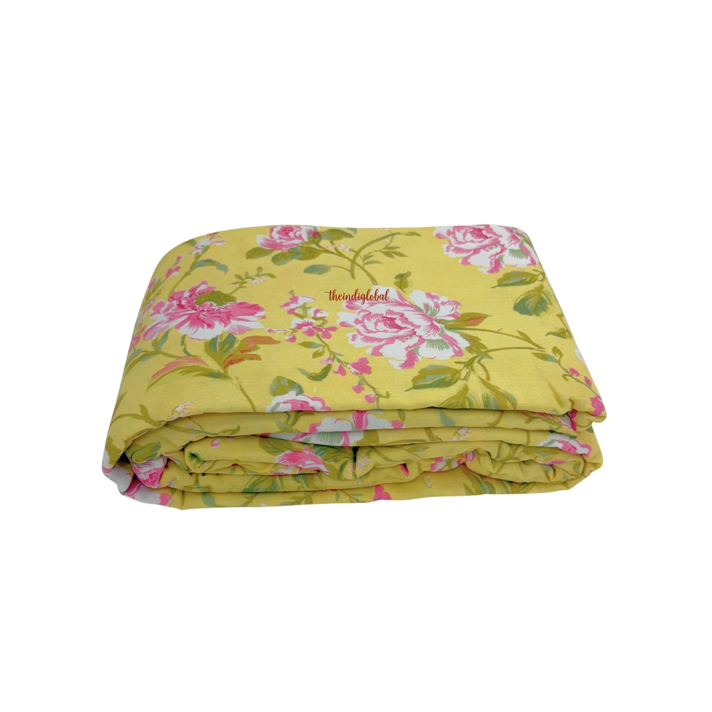 Utsav Reversible King Size Mulmul Dohar 210 TC Pink Yellow