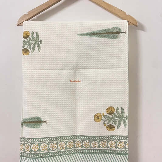 Veda Handblock Waffle Cotton Body Towel