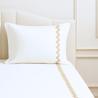 White 400TC Percale Hand Embroidered 100% Cotton Bedsheet