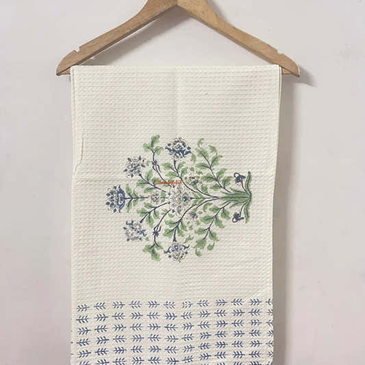 Wildflower Handblock Waffle Cotton Body Towel