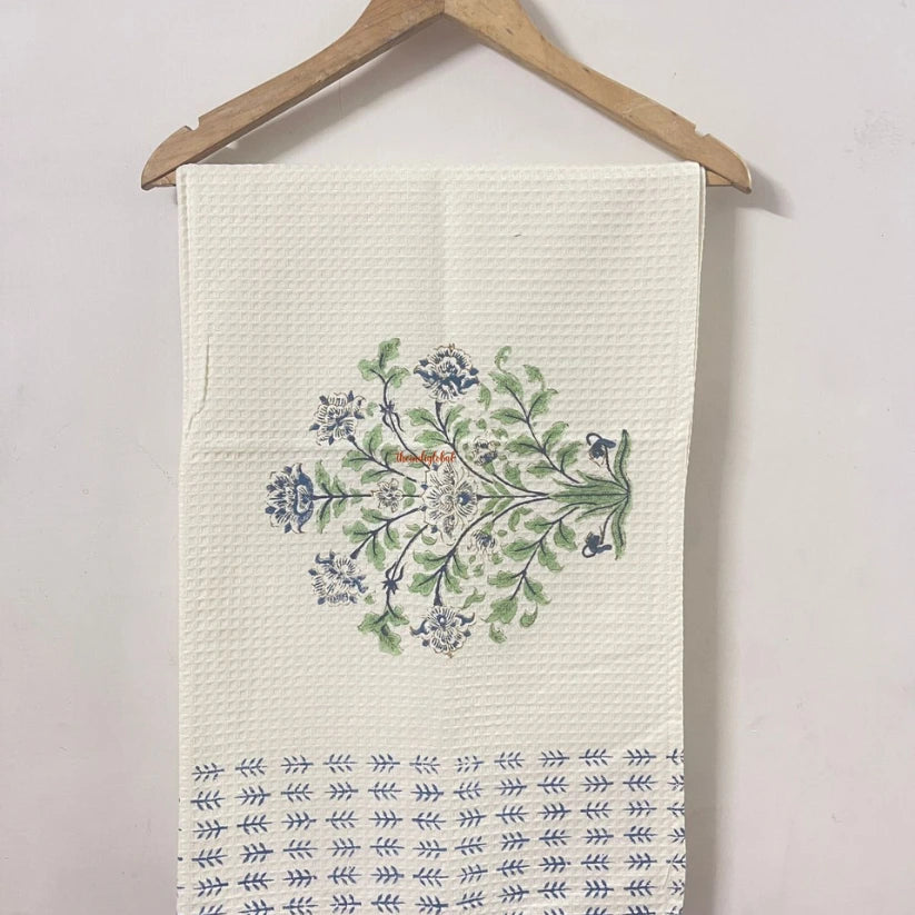 Wildflower Handblock Waffle Cotton Body Towel