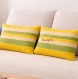 Yellow Green Handloom Cotton Pillow Covers