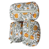 Yellow Travel Pouch Set of 3