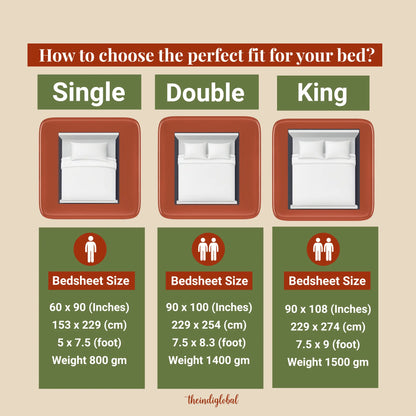 Handloom Cotton Bedsheet with Pillow Covers Blue White