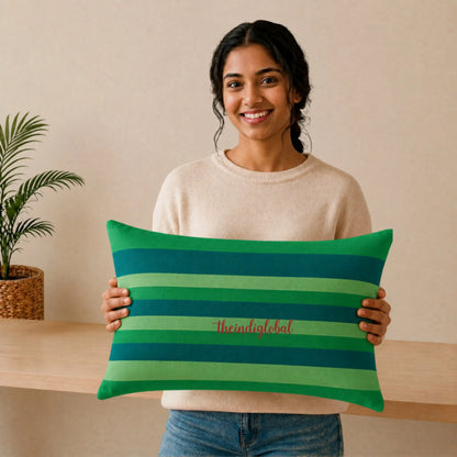 Green Handloom Cotton Pillow Covers