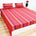 Handloom Cotton Bedsheet with Pillow Covers Red Purple
