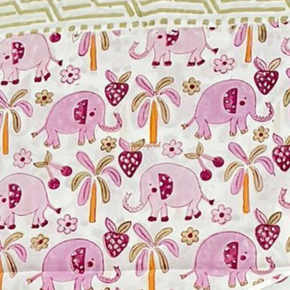 Handblock Soft Cotton Kids Bedsheet