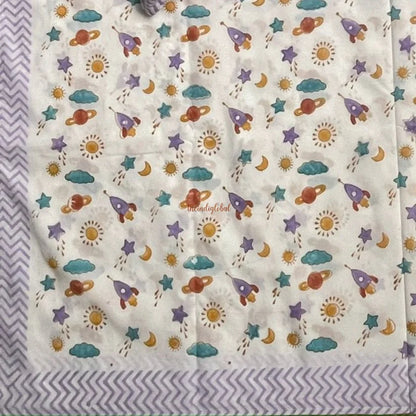 Handblock Soft Cotton Kids Bedsheet