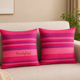 Pink Handloom Cotton Cushion Cover