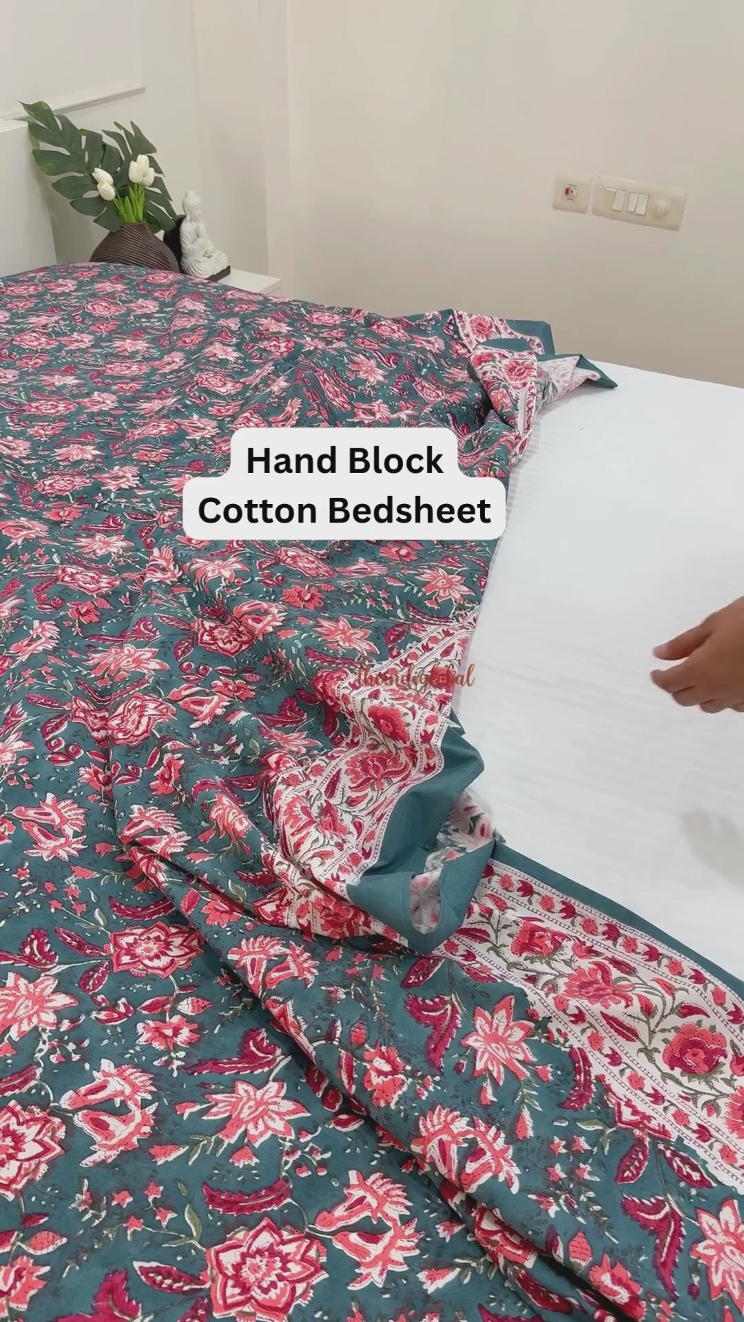 Handblock Cotton Bedsh(compress)