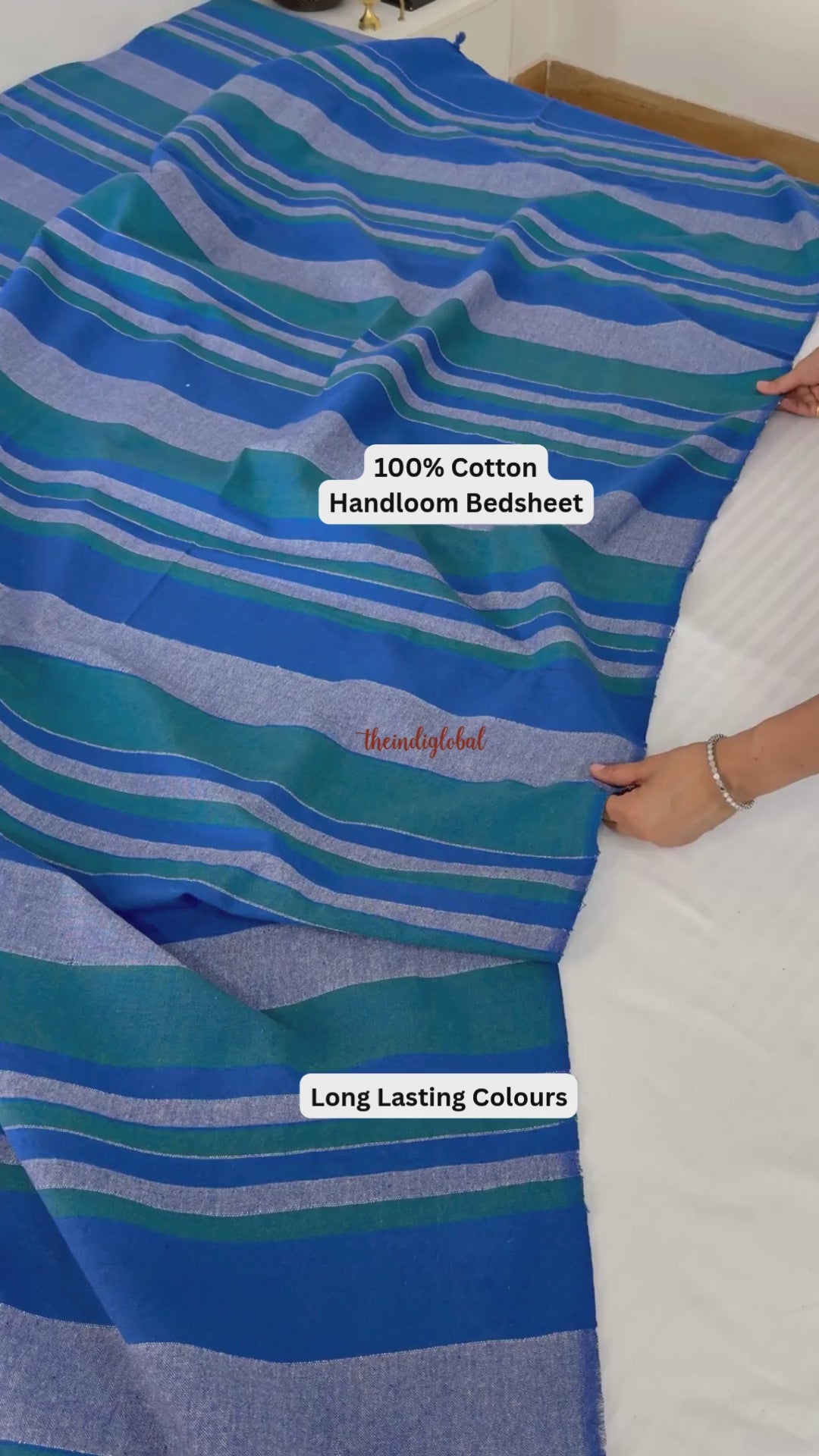 100 Cotton Handloom Bedsheet Dark Blue