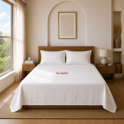 Handloom Cotton Bedsheet with Pillow Covers White
