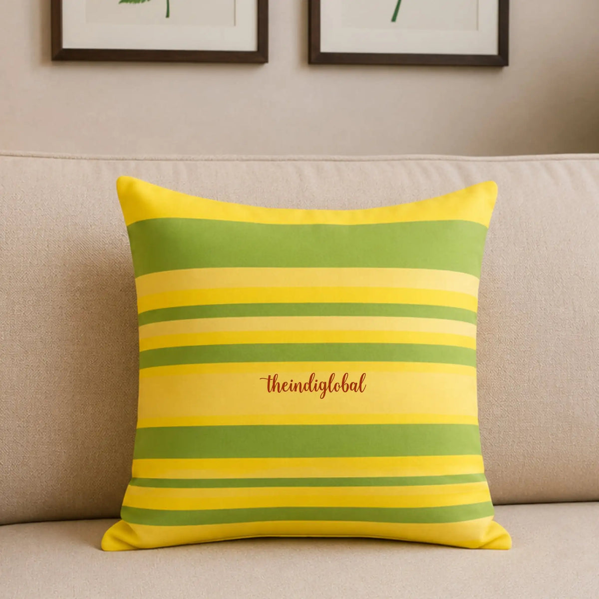 yellow Green cushion cover 