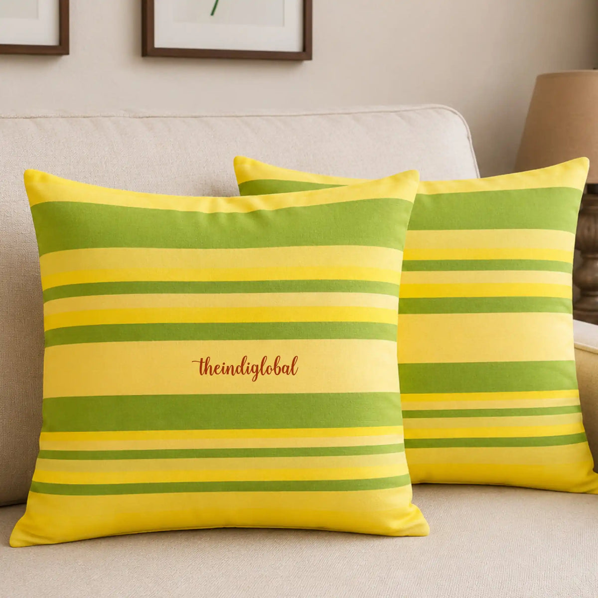 yellow Green cushion cover 2